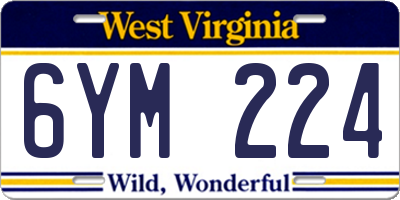 WV license plate 6YM224