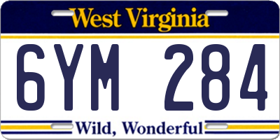WV license plate 6YM284