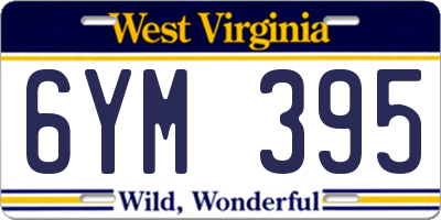 WV license plate 6YM395
