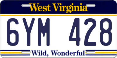 WV license plate 6YM428