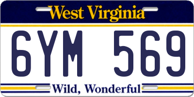 WV license plate 6YM569