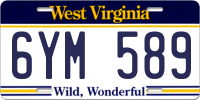 WV license plate 6YM589