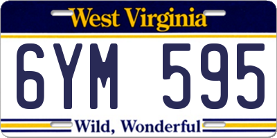 WV license plate 6YM595