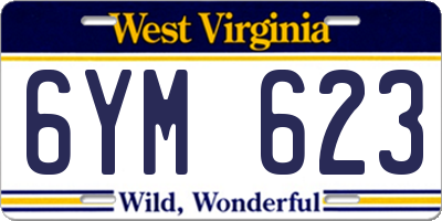 WV license plate 6YM623