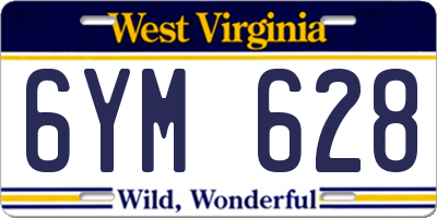 WV license plate 6YM628