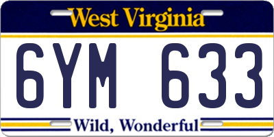 WV license plate 6YM633