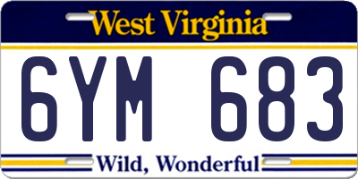 WV license plate 6YM683