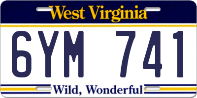 WV license plate 6YM741