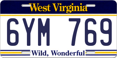 WV license plate 6YM769
