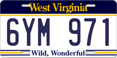 WV license plate 6YM971