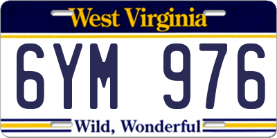 WV license plate 6YM976