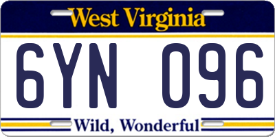 WV license plate 6YN096