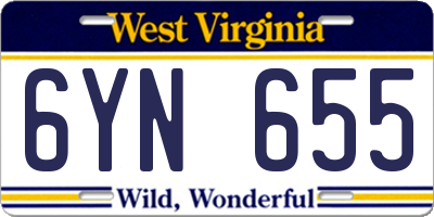 WV license plate 6YN655