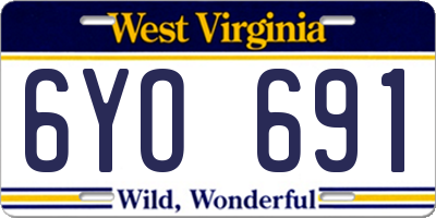WV license plate 6YO691