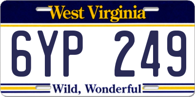 WV license plate 6YP249