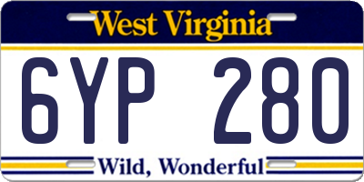 WV license plate 6YP280