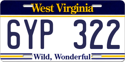 WV license plate 6YP322