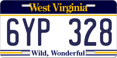 WV license plate 6YP328