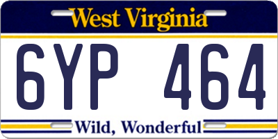 WV license plate 6YP464