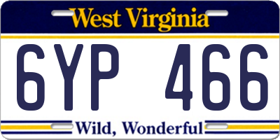 WV license plate 6YP466