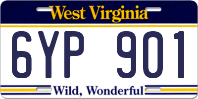 WV license plate 6YP901