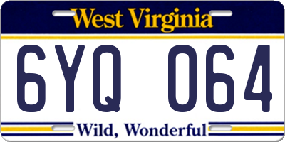WV license plate 6YQ064