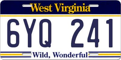 WV license plate 6YQ241