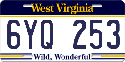 WV license plate 6YQ253
