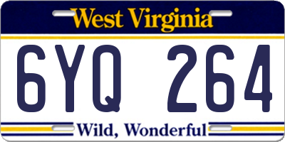 WV license plate 6YQ264