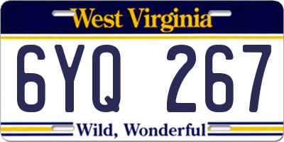 WV license plate 6YQ267