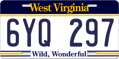 WV license plate 6YQ297