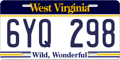 WV license plate 6YQ298