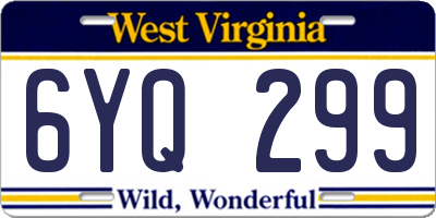 WV license plate 6YQ299