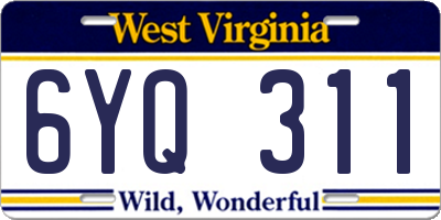WV license plate 6YQ311