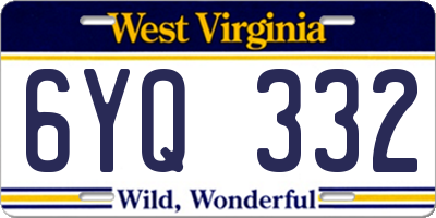 WV license plate 6YQ332