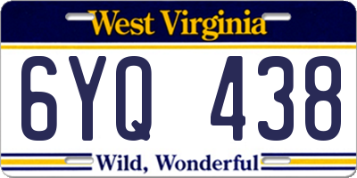 WV license plate 6YQ438