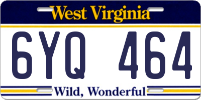 WV license plate 6YQ464