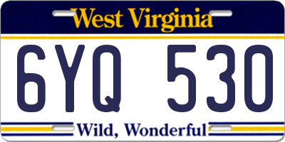 WV license plate 6YQ530