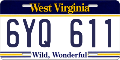 WV license plate 6YQ611
