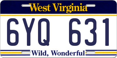 WV license plate 6YQ631
