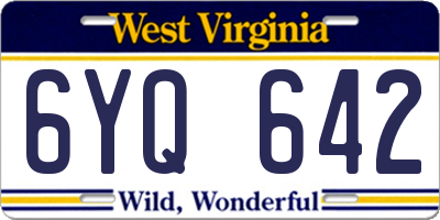 WV license plate 6YQ642