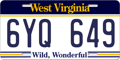 WV license plate 6YQ649