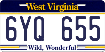WV license plate 6YQ655