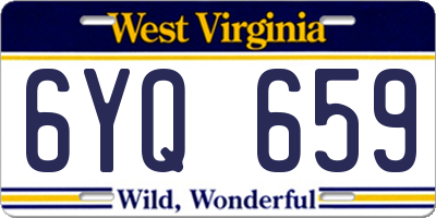 WV license plate 6YQ659
