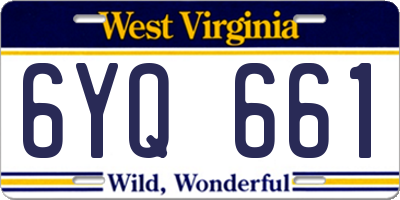 WV license plate 6YQ661