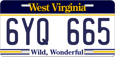 WV license plate 6YQ665