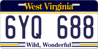 WV license plate 6YQ688