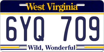 WV license plate 6YQ709