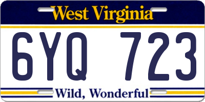 WV license plate 6YQ723