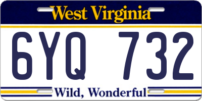 WV license plate 6YQ732